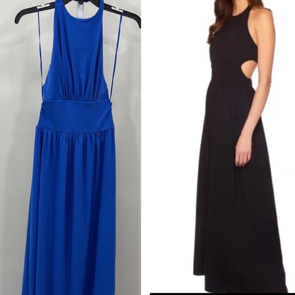 Susana Monaco Dresses & Skirts - Susana Monaco halter snap maxi dress blue